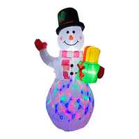 Bonhomme de neige gonflable de 1,5 m pour extérieur, jardin et cour, avec lumières LED rotatives à 360°, pour les fêtes d'hiver et Noël