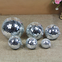 Topper de gâteau de fête d'anniversaire de mariage 2 3 4 5CM boules de miroir de disco en verre argenté de laser pour la décoration de gâteau