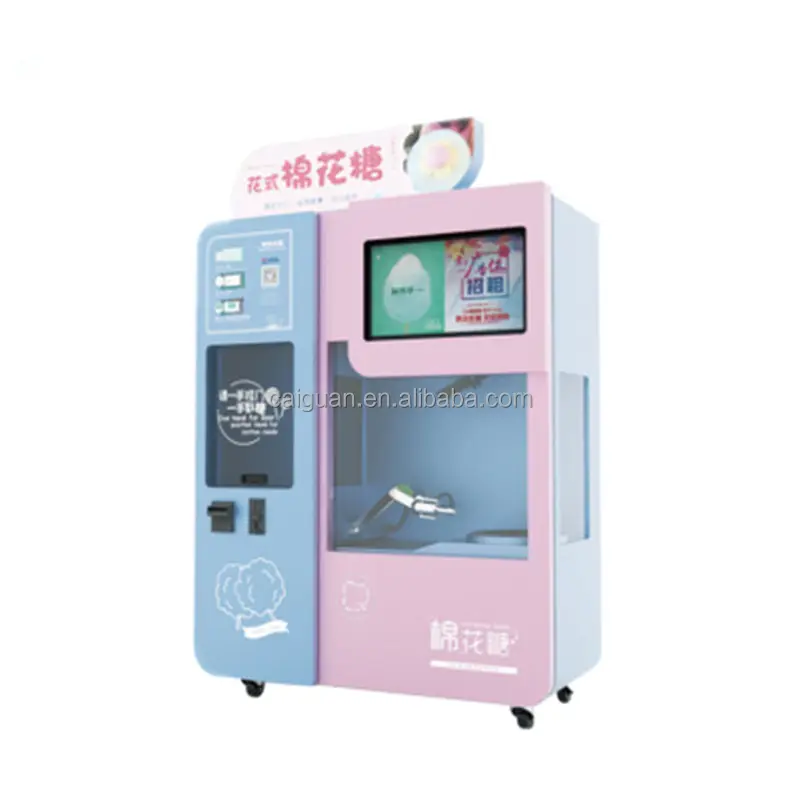 Hot Sale Popular New design Cotton Candy Machine with sugar Selling Automatic Cotton Vending Machine Cotton Candy