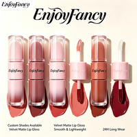 EnjoyFancy H31 #   Gloss à lèvres double embout longue tenue 2-en-1, rouge à lèvres mat velours hydratant et huile à lèvres waterproof, marque privée