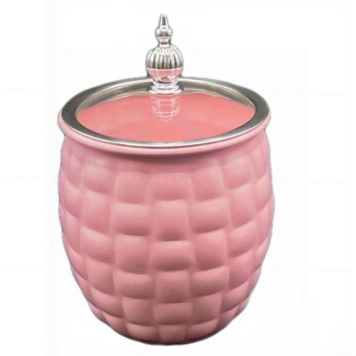 Pink-bamboo-rattan patterned silver finial