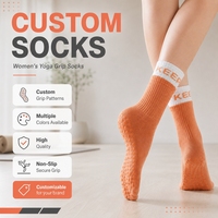 Chaussettes de yoga et de Pilates de haute qualité pour femmes, tricotées, avec logo personnalisé, pour le sport professionnel, en Spandex/Polyester/Coton