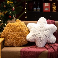 Coussin décoratif étoile de Noël, jouet en peluche Père Noël, ornement bougie de Noël, coussin maison flocon de neige pour la décoration de la maison en fêtes