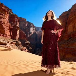 Abaya de luxe en polyester brodée de paillettes pour femmes musulmanes, tenue de soirée, fournisseur OEM personnalisé - Product Image 4