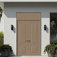 Porte extérieure double en polymère avec design moderne et surface finie pour maison, villa, chambre, supermarché, école, hôtel