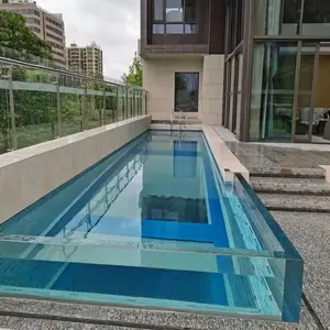 定制50毫米80毫米100毫米地上亚克力泳池成本有机玻璃亚克力板材大透明亚克力户外别墅游泳池
