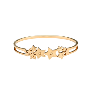 Brazalete de Moda en Acero Inoxidable 316L con Baño de Oro PVD y Diseño de Estrella, Joyería para Mujer - Product Image 2