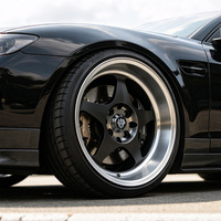 Jantes Flowtone en promotion 15x8 ET0 5 branches 4x100 4x114.3 avec face usinée et lèvre, jantes en alliage pour Honda Toyota Nissan Mazda VW