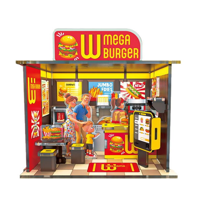Cross-border Miniature City Model Scene Decoration DIY Lighting Hand-assembled 3D City Toy 0-3M Color Box Packaging Model P9-17A