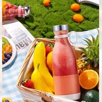 Draagbare Huishoudelijke Draadloze Fruitmengmachine Multifunctionele 380Ml Capaciteit Roestvrij Staal Usb Voor Gebruik Buitenshuis Rv
