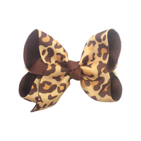 Vente en gros de pinces à cheveux pour filles, 5 pouces, imprimées personnalisables, motifs léopard et football, pour fêtes