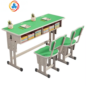 Modern Metal School Furniture Set High Quality Comfortable Student Double <b>Desks</b> and <b>Chairs</b> - Product Image 3