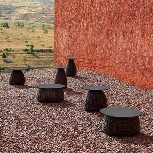 Modern Weather-resistant steel <b>Outdoor</b> <b>Side</b> <b>Table</b> Set for Hotel Garden Poolside Villa hotel Patio Use dining <b>table</b> - Product Image 5