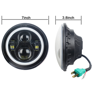 Wukma Moto 7 "Phares LED avec Halo Angel Eye Clignotant halo pour Jeep Wrangler JK TJ 1997-2018 - Product Image 4