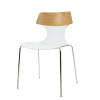 Nouveau design Pp Shell avec dossier en contreplaqué et jambe en métal chaise de salle à manger empilable chaise de conférence pour restaurant