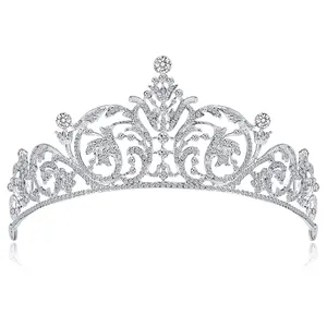 Corona de boda elegante para novia, accesorios para el cabello, Tiara de novia de cristal transparente, envío gratis