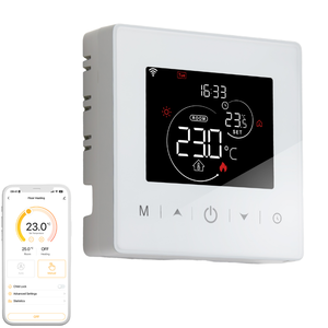 Termostato de Calefacción por Suelo Radiante con Cable y WiFi Tuya, Alimentado por Batería <span class=keywords><strong>Beok</strong></span>, para Calefacción Hidrónica, Ecológico, 2 Años de Garantía - Product Image 1