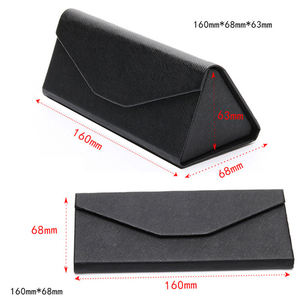 <span class=keywords><strong>2022</strong></span> <span class=keywords><strong>prix</strong></span> de gros PU Portable pliable étuis triangulaires en cuir fait à la main logo imprimé pliable étui de lunettes de soleil emballage - Product Image 5