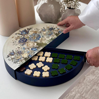 Boîtes cadeaux de luxe vides personnalisées pour chocolats, baklavas, dattes et noix, avec inserts en grille pour barres chocolatées, idéales pour le Ramadan