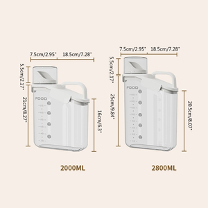 Kín Nhựa Thực Phẩm Lưu Trữ <span class=keywords><strong>Container</strong></span> Với Nắp Đậy Đo Cup Cho Bột Hạt Gạo Nướng Phòng Ăn Số Lượng Lớn Lưu Trữ Nhà Bếp Tổ Chức - Product Image 6