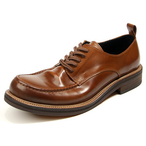 Zapatos Oxford de Hombre Más Vendidos, con Cordones, Punta Cuadrada, para Boda, Formales, de Gamuza y Cuero con Parches, Color Café y Negro - Product Image 2