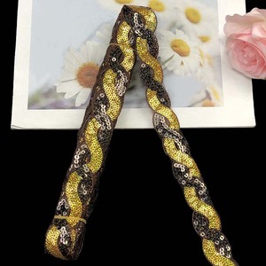 15 Y DIY traje de escenario encaje recorte lentejuelas malla étnica Organza <span class=keywords><strong>vestido</strong></span> con cuentas adornos de encaje <span class=keywords><strong>para</strong></span> ropa de noche <span class=keywords><strong>vestido</strong></span> costura - Product Image 6