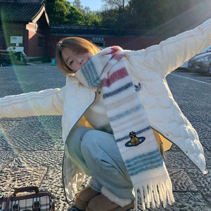 Écharpe Jacquard Tricotée Chaude d'Hiver pour Femme, Style Coréen, Dessin Animé, Durable, Légère, Mélange de Polyester, 180x30cm, Vente en Gros - Product Image 2