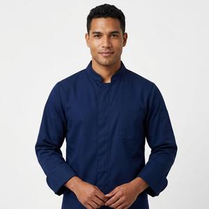 เสื้อเชฟทุกสี ผ้าฝ้าย 100% แขนยาว ระบายอากาศได้ดี สำหรับร้านอาหาร โรงแรม รับผลิตตามแบบ (OEM) ขายส่ง - Product Image 1