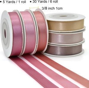 Cinta de Raso de Doble Cara de Alta Calidad, Rollo de 100% Poliéster Ecológico, Logotipo Personalizado, Colores Mezclados Rojo y Rosa, 1.5 Pulgadas, para Regalo - Product Image 2