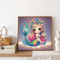 Kit de Peinture Diamant 5D Princesse Fantaisie 30x30cm, Strass Partiel, Dessin Animé Mignon, Art Diamant DIY, Décoration Maison, Cadeau Enfant