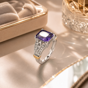 Anello Stile Viola, Anello Personalizzato alla Moda per Donne, Elegante Accessorio Stile Fidanzamento - Product Image 5