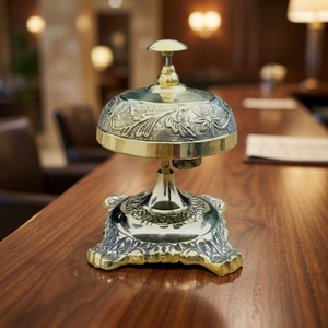 <b>Table</b> Desk Bell Antique Vintage Brass Hotel Service Ornate Reception Counter - Product Image 1