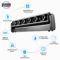 Barre de lumière LED mobile 6x80W RGBW 4-en-1 avec contrôle DMX, effet Wash et Strobe pour DJ, discothèque et éclairage de scène
