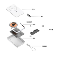 Banco de Energía Magnético de 10000mAh 3 en 1, Cargador Inalámbrico de 15W, Portátil, Integrado, Tipo-C para Cables, Reloj Inteligente, Marca OEM