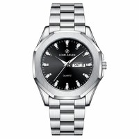 Montre-bracelet de luxe pour homme en acier inoxydable à quartz 42 mm avec affichage lumineux, diverses couleurs, mode et affaires, alliage et verre