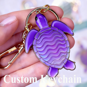 제조업체 도매 사용자 정의 금속 소프트 하드 에나멜 바다 거북 키 체인 판촉 선물 - Product Image 2