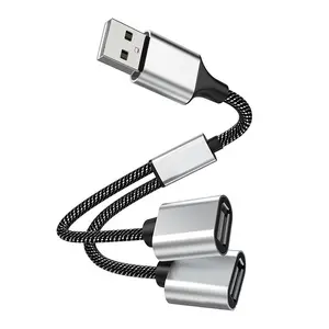 1 수 플러그 2 에 3 암 소켓 USB C Type-C OTG 연장선 Y 분배기 데이터 충전 케이블 전원 어댑터 변환기 분배기