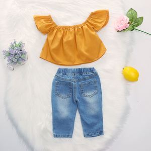 Venta al por Mayor de Conjuntos de Ropa para Niños, Estilo Nuevo, Camisetas para Mujer y Jeans de Mezclilla para Niños - Product Image 2