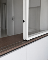 Fenêtre coulissante moderne en aluminium blanc, grande fenêtre à cadre fin en verre trempé, fenêtre de séparation pour cuisine et balcon, design personnalisé