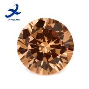 Xygems 5A CZ D-champagne Brown Color 4mm Star Cut Raw Cubic Zirconia Gems for Cubic Zirconia Stud Earrings and Jewelry Sets