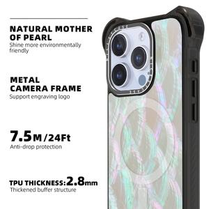 Protection contre les chutes de 7,5 m, nacre pour coque d'iPhone 15 Pro, coque de téléphone magnétique en TPU, impression personnalisée pour coque d'iPhone 15 14 13 - Product Image 6