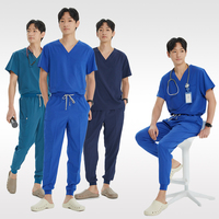 Op maat gemaakte logo stretch stof dames heren unisex makkelijk te verzorgen anti-kreuk dokter verpleegkundige ziekenhuis medische uniform verpleegkundige scrub outfit