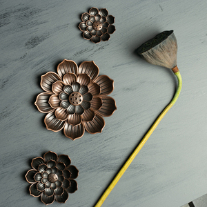 3 Trong 1 Hương <span class=keywords><strong>Stick</strong></span> Chủ Hợp Kim Lotus Dòng Hương Burner Yoga Sage Gỗ Đàn Hương Cuộn Cơ Sở Bronze Thủ Công Trang Trí Nội Thất - Product Image 3