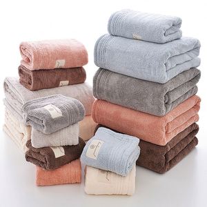 Lot de serviettes de bain en microfibre polaire corail pour adultes, vente en gros du fabricant, couleur unie classique, épaisses, douces, haute absorption, séchage rapide - Product Image 1