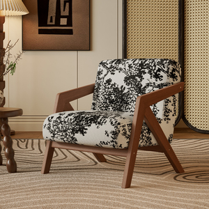 Divano singolo Richard francese stile metà del secolo <span class=keywords><strong>soggiorno</strong></span> balcone sedia per il tempo libero in legno massello design divano sedia singola - Product Image 3