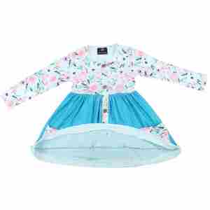Robe à boutons pour petite fille à imprimé floral d'automne, vêtements pour adolescentes, barboteuse pour bébé, vêtements mignons à manches longues pour sœurs, robes pour filles - Product Image 2