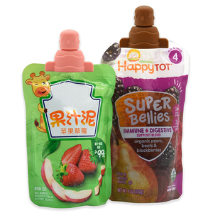 Bolsa de comida de bebé de silicona con punta suave de diseño novedoso 2024, sin BPA, sin derrames, bolsa para apretar, protección superior para la boca de los niños - Product Image 5