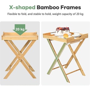 Mesa Plegable de Madera, Mesa de Noche, Diseño Minimalista, Plegable, Portátil, Muebles para Dormitorio - Product Image 5
