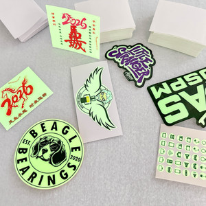 Custom Die <b>Cut</b> Logo Sticker Waterproof UV Resistant Self Adhesive Glow in the Dark Sticker for Kids Room Packaging Decoration - Product Image 4