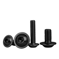 Vis à tête ronde hexagonale en acier inoxydable noir 304 ISO7380-2 avec collier, boulons de machine M3 M4 M5 M6 M8 M10 M12 pour quincaillerie